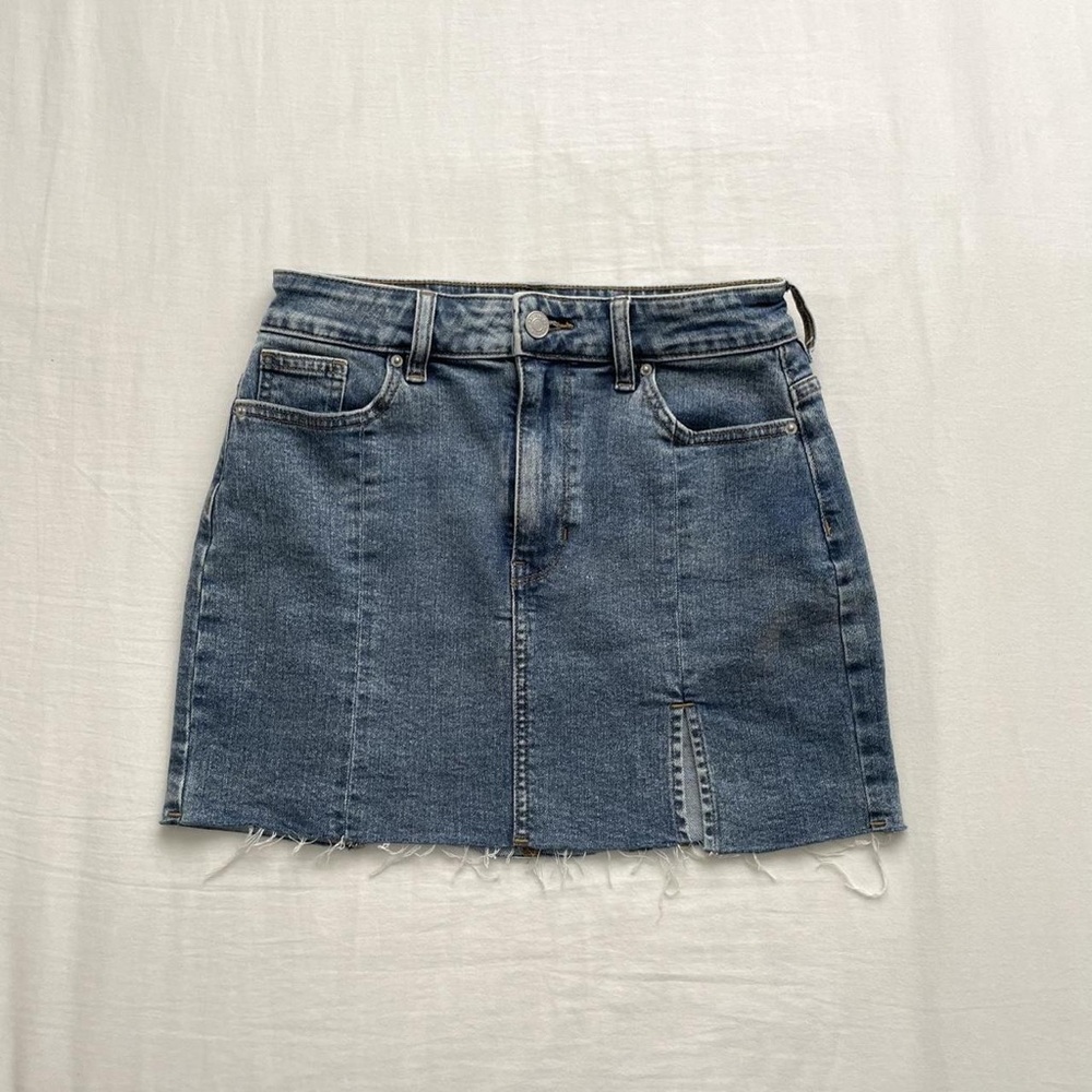 PacSun Distressed Blue Mini Skirt